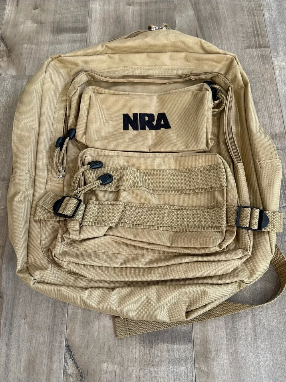 New NRA Backpack Desert Khaki Tan Tactical Travel Lightweight‎ Adjustable